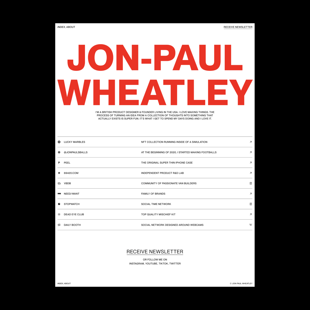 Jon-Paul Wheatley Personal Website